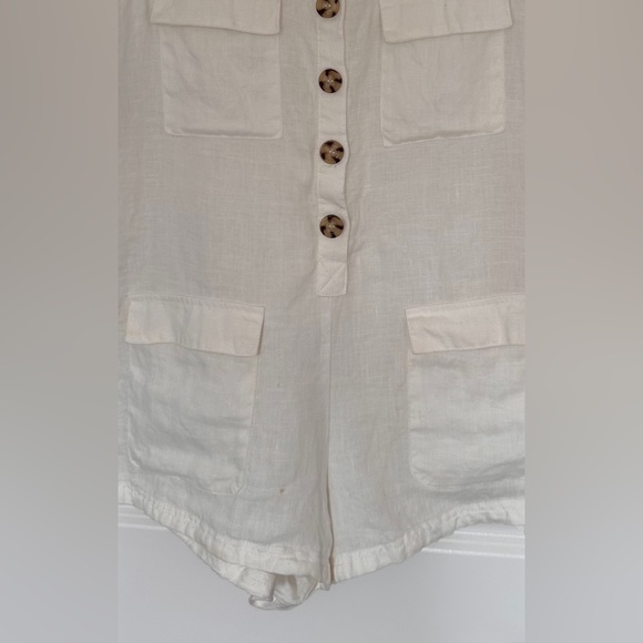Rhythm 100% linen romper white size XS summer Revolve. Beach - Picture 11 of 11